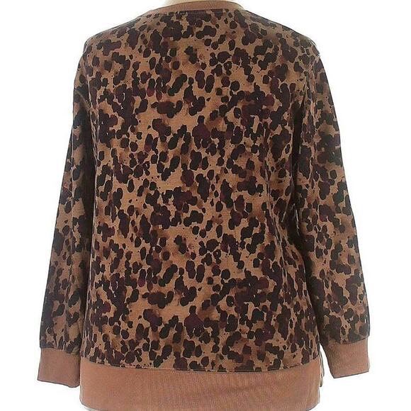 Stars Above Women's Animal Print Sweatshirt Size XXL Brown/Black Leopard - Picture 3 of 6